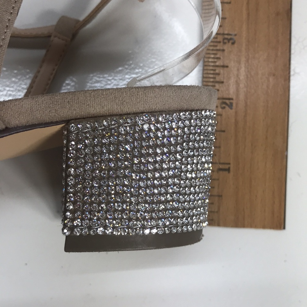 Nina Tan Faux Suede and Rhinestones Sandals Size 9.5 - Picture 5 of 7